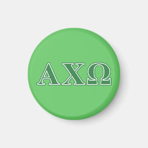 Alphi Chi Omega Green Letters Magneet