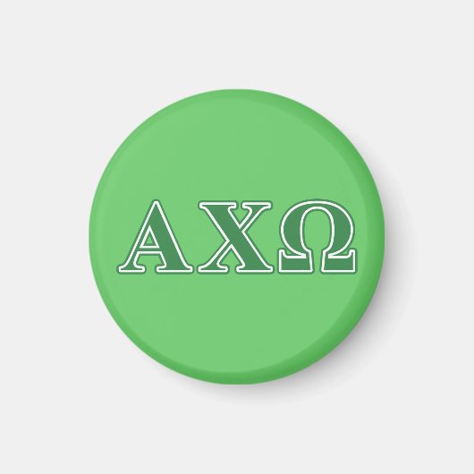 Alphi Chi Omega Green Letters Magneet (Voorkant)
