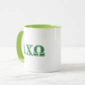 Alphi Chi Omega Green Letters Mok (Voorkant links)