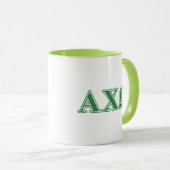 Alphi Chi Omega Green Letters Mok (Voorkant rechts)