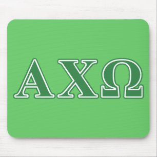 Alphi Chi Omega Green Letters Muismat