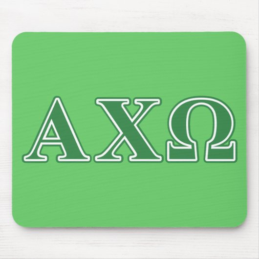 Alphi Chi Omega Green Letters Muismat (Voorkant)