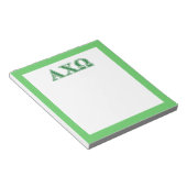 Alphi Chi Omega Green Letters Notitieblok (Schuin)