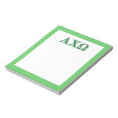 Alphi Chi Omega Green Letters Notitieblok (Linkerzijde)