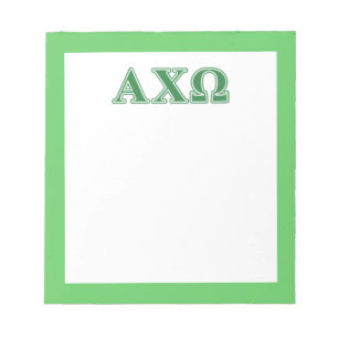 Alphi Chi Omega Green Letters Notitieblok