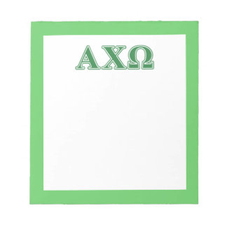 Alphi Chi Omega Green Letters Notitieblok
