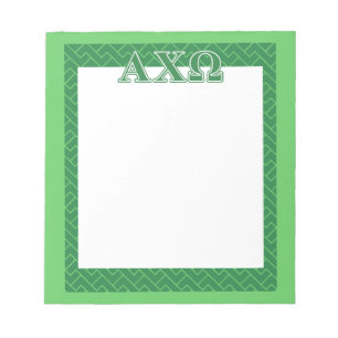 Alphi Chi Omega Green Letters Notitieblok