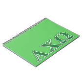 Alphi Chi Omega Green Letters Notitieboek (Linkerzijde)
