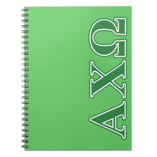 Alphi Chi Omega Green Letters Notitieboek (Voorkant)