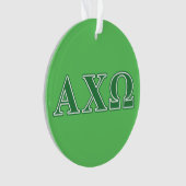 Alphi Chi Omega Green Letters Ornament (voorkant)