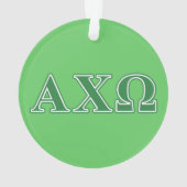 Alphi Chi Omega Green Letters Ornament (achterkant)