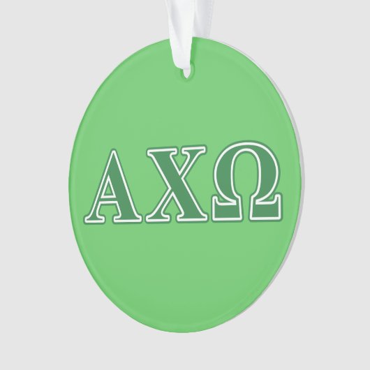 Alphi Chi Omega Green Letters Ornament (voorkant)