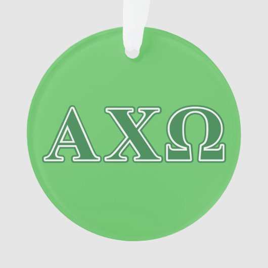 Alphi Chi Omega Green Letters Ornament (voorkant)