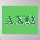 Alphi Chi Omega Green Letters Poster (Voorkant)