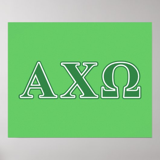 Alphi Chi Omega Green Letters Poster (Voorkant)