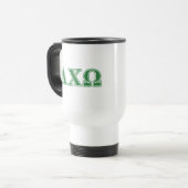 Alphi Chi Omega Green Letters Reisbeker (Voorkant links)