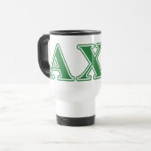Alphi Chi Omega Green Letters Reisbeker (Voorkant links)