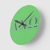 Alphi Chi Omega Green Letters Ronde Klok (Hoek)