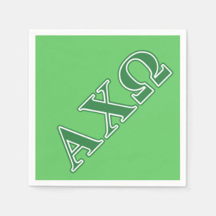 Alphi Chi Omega Green Letters Servet