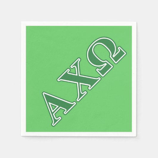 Alphi Chi Omega Green Letters Servet (Voorkant)