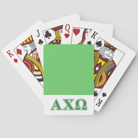 Alphi Chi Omega Green Letters Speelkaarten (Achterkant)