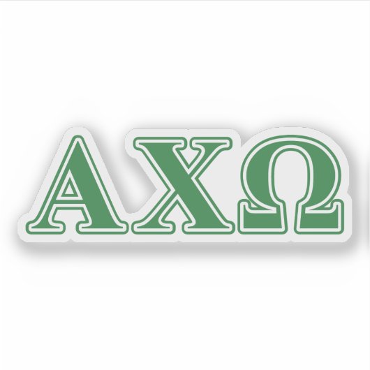 Alphi Chi Omega Green Letters Sticker (Voorkant)
