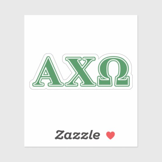 Alphi Chi Omega Green Letters Sticker (Vel)