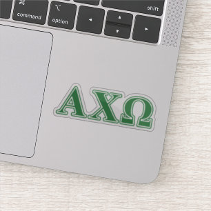 Alphi Chi Omega Green Letters Sticker