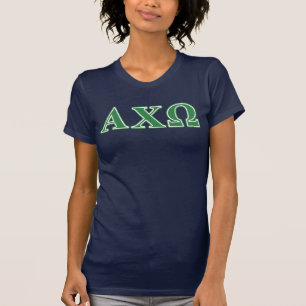 Alphi Chi Omega Green Letters T-shirt