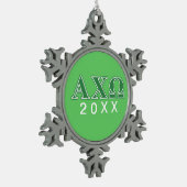 Alphi Chi Omega Green Letters Tin Sneeuwvlok Ornament (Links)