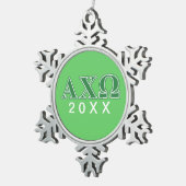 Alphi Chi Omega Green Letters Tin Sneeuwvlok Ornament (Rechts)