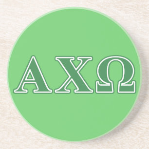 Alphi Chi Omega Green Letters Zandsteen Onderzetter