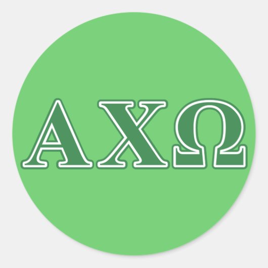 Alphi Chi Omega Griekse Letters Ronde Sticker (Voorkant)
