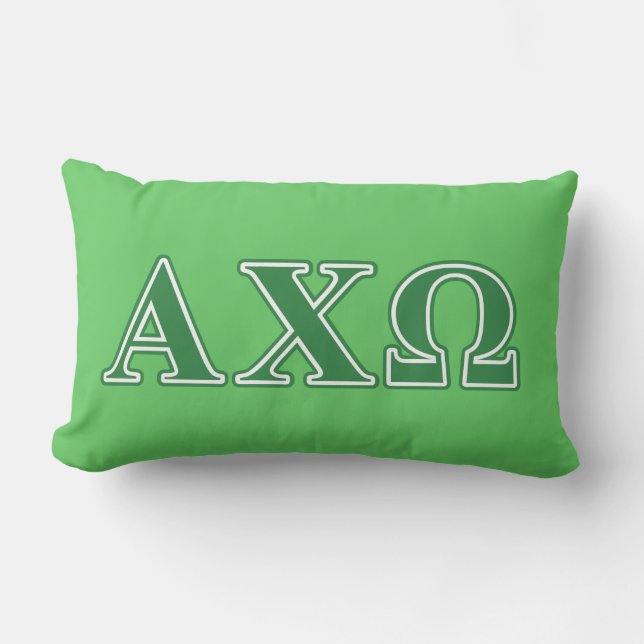 Alphi Chi Omega Groene Letters Kussen (Voorkant)