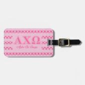 Alphi Chi Omega roze letters Bagagelabel (Voorkant horizontaal)