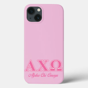 Alphi Chi Omega roze letters Case-Mate iPhone Case