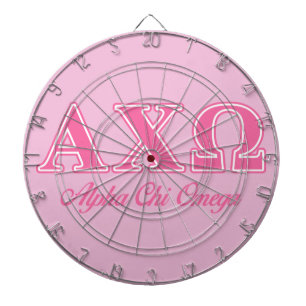 Alphi Chi Omega roze letters Dartbord