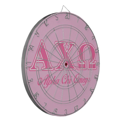 Alphi Chi Omega roze letters Dartbord (Voorkant Links)