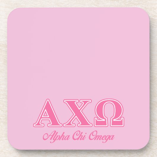 Alphi Chi Omega roze letters Drankjes Onderzetter (Voorkant)