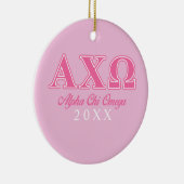 Alphi Chi Omega roze letters Keramisch Ornament (Rechts)