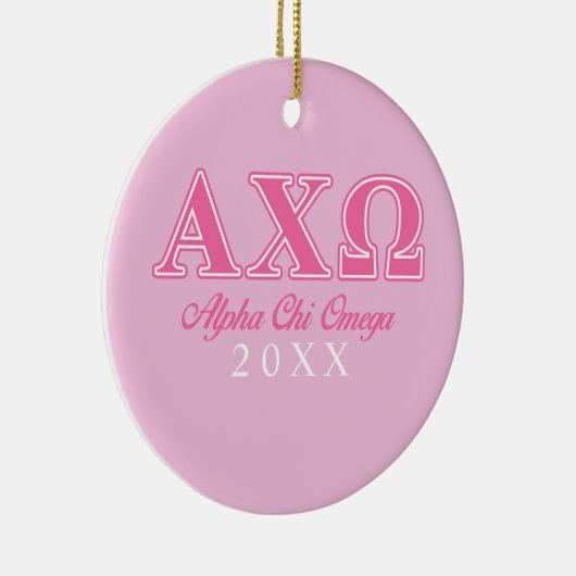 Alphi Chi Omega roze letters Keramisch Ornament (Rechts)