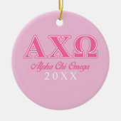 Alphi Chi Omega roze letters Keramisch Ornament (Voorkant)