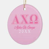 Alphi Chi Omega roze letters Keramisch Ornament (Links)