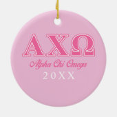 Alphi Chi Omega roze letters Keramisch Ornament (Achterkant)