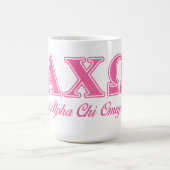 Alphi Chi Omega roze letters Koffiemok (Center)