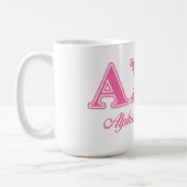 Alphi Chi Omega roze letters Koffiemok (Links)