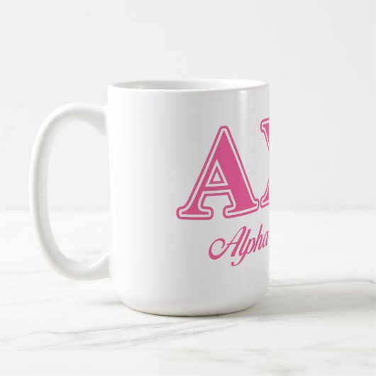 Alphi Chi Omega roze letters Koffiemok (Links)