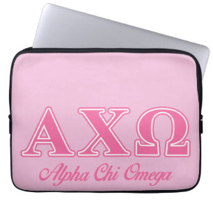 Alphi Chi Omega roze letters Laptop Sleeve
