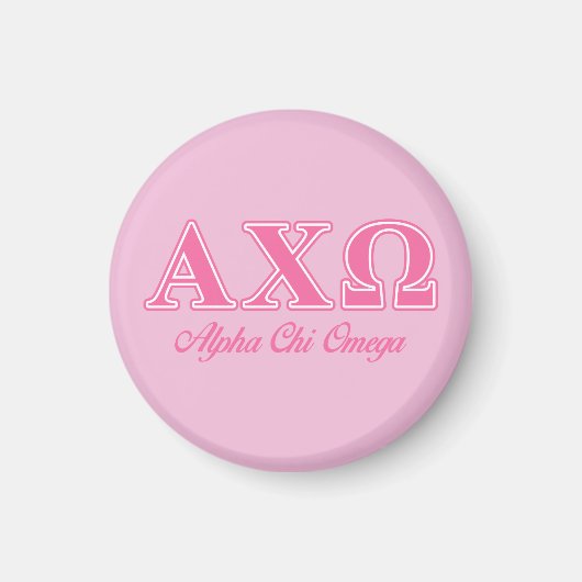 Alphi Chi Omega roze letters Magneet (Voorkant)