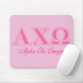 Alphi Chi Omega roze letters Muismat (Met muis)